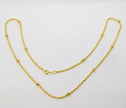 New 9ct Yellow Gold Rope & Bead Chain Necklace 44cm or 18" Length