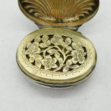 Georgian Sterling Silver Shell Form Vinaigrette Antique 1799 Birmingham