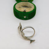 Sterling Silver Open Dolphin Wrap-Around Ring Vintage c1970 Size M 1/2