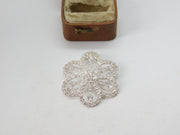 Sterling Silver Paste Set Floral Drop Charm Pendant Vintage c1970