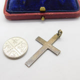 Sterling Silver Swirl Patterned Crucifix Charm Pendant Vintage c1970