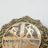 Italian .800 Silver & Rose Gold Fronted Classical Monument Brooch Vintage