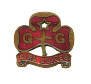 20th Century Gilt Metal & Enamel Girl Guides Badge Brooch Antique c1930s