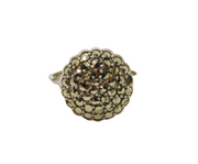 Sterling Silver Marcasite Art Deco Dress Ring Antique c1930s Size L