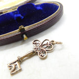Sterling Silver Commemorative 21st Birthday Key Charm Pendant Vintage c1970
