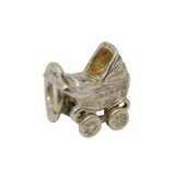 Sterling Silver Baby in the Pram Charm Pendant Vintage c1970