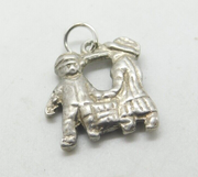 Sterling Silver Sweet 'Twins Of Gemini' Zodiac Charm Vintage c1970