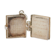 Sterling Silver Holy Bible Charm Pendant Vintage c1970