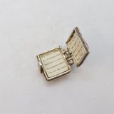 Sterling Silver Opening Holy Bible Charm Pendant Vintage c1970s