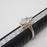 Sterling Silver Marquise Cut Spinel Solitaire Ring Vintage c1970 Size L 1/2 UK