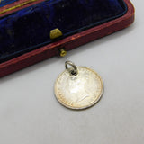 Queen Victoria Sterling Silver Maundy Fourpence Coin Fob Charm 1865 Antique