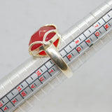 Sterling Silver Carnelian Art Nouveau Style Statement Ring Vintage c1970 Size S