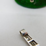 9ct White Gold & Paste Set Modernist Drop Pendant Vintage c1980