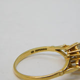 9ct Yellow Gold, Garnet & Paste Set Floral Dress Ring Vintage London