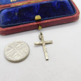 Sterling Silver Cross Crucifix Charm Pendant Vintage c1970