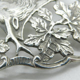 Edwardian Sterling Silver Stag & Oak Leaf Nurses Buckle Antique 1907 Birmingham