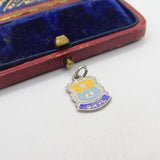 Sterling Silver and Coloured Enamel Travel Shield Rhyl Charm Vintage c1970