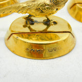Art Deco Set of Sterling Silver Gilt Pheasant Place Settings Antique Chester