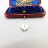 Sterling Silver Diamond Paste Drop Heart Charm Pendant Vintage c1970