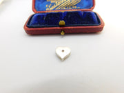 Sterling Silver Diamond Paste Drop Heart Charm Pendant Vintage c1970
