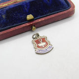 Sterling Silver and Enamel Travel Shield 'Beaulieu Abbey' Charm Vintage c1970