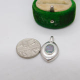 Sterling Silver Doublet Opal Drop Charm Pendant Vintage c1970