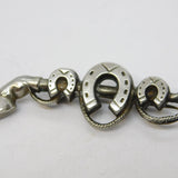 Victorian Sterling Silver Fronted Horseshoe & Hoof Lucky Brooch Antique c1880