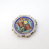 Sterling Silver Queen Victoria Enamel Shilling Coin Brooch Antique 1887