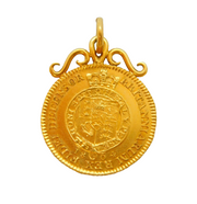 George III 22ct Gold Half Guinea Coin Pendant Antique 1804 Very Fine
