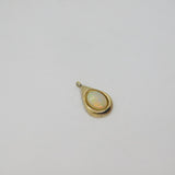 Australian Gold On Sterling Silver Oval Opal Drop Charm Pendant Modern c1990s
