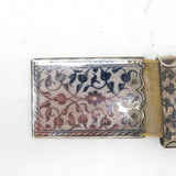 19th Century Russian Imperial .875 Silver Niello Enamel Buckle Antique 1881