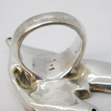 Sterling Silver Large Floral Statement Spray Ring Vintage c1990