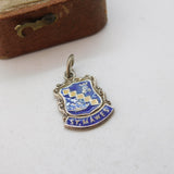 Sterling Silver St Hawes Enamel Travel Shield Charm Pendant Vintage c1970