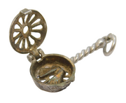 Sterling Silver Shoes in the Bed Pan Charm Pendant Vintage c1970