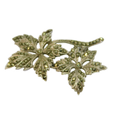 Sterling Silver Marcasite Sycamore Leaves Art Deco Brooch Pin Antique c1930