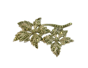 Sterling Silver Marcasite Sycamore Leaves Art Deco Brooch Pin Antique c1930