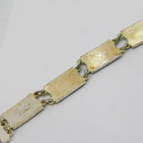 Egyptian Revival Silver Plated Enamel Ancient Vista Panel Bracelet Antique c1940