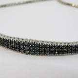 Sterling Silver Graduating Blue Diamond Tassel Bracelet Vintage c2000