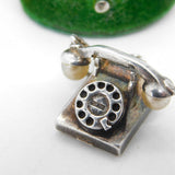 Sterling Silver Traditional Telephone Charm Pendant Vintage c1970