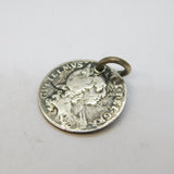 King William III Sterling Silver Drilled Sixpence Coin Charm Antique 1697