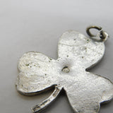Irish Sterling Silver Lucky Shamrock Charm Pendant Vintage 1977 Dublin