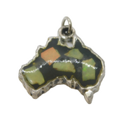Silver Plated & Opal Set Australia Souvenir Pendant Vintage c1970s