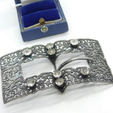 Czech Silver Plated & Paste Set Buckle Antique c1920 Art Deco