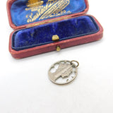 USA Sterling Silver Liberty Outline Dime Coin Charm or Pendant Antique 1944