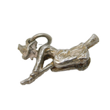 Sterling Silver Witch on the Broom Charm Pendant Vintage c1970