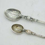 Edward VII Sterling Silver Graduating Coronation Spoons Set Antique London