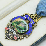 Boxed Sterling Silver & Enamel Neath Masonic Medal Antique 1927 Birmingham