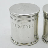 Victorian Pair of Sterling Silver Travelling Salt & Mustard Pot Antique London