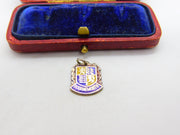 Sterling Silver and Enamel Bournemouth Travel Shield Charm Pendant Vintage c1970