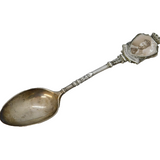 King George V Sterling Silver & Enamel Coronation Teaspoon Antique Birmingham